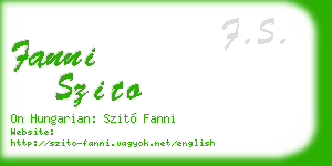 fanni szito business card