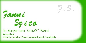 fanni szito business card